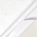 White gift wrapping paper with gold foil flakes and a cutting grid on the back - 43cm*10m / Hazy Starry White