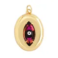 Gold-plated evil eye pendant with purple zircon inlay and marquise-cut gemstone - Gold Dark Red Marquise L456805-5