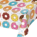 Nappe de fête beignet rose pour décoration d'anniversaire fille avec motifs sucrés - Nappe Donut / 108*180cm
