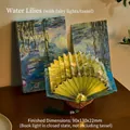 Monet Water Lilies folding book lamp DIY kit with elegant green tassel and gift box - Water Lilies