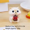 Mignonne figurine de chat en résine crème avec bouteille pour bureau ou voiture - 018D Chat Cola