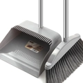 Set scopa e paletta grigio scuro con denti raschiatori e manico in acciaio inox - Set Standard da 2 Pezzi / Set da 2 Pezzi Grigio Chiaro