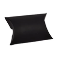 Detailed view of a matte black pillow-shaped paper gift box for jewelry and candy - Black Plain Pillow Box
