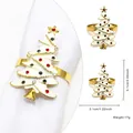 Detail of Christmas tree napkin ring with enamel finish and colorful rhinestones - Christmas Tree (36)