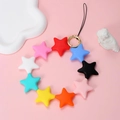Cinturino da polso per telefono con perline a stella in silicone colorato e anello dorato - Colorato 9 Stelle Senza Distanziatore Fibbia Dorata