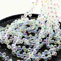 Faceted iridescent strawberry crystal beads with rainbow shimmer for DIY jewelry making - 8mm (85-90 Beads) Random With or Without Spacer Beads / Sweet Smile