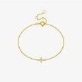 Minimalist S925 sterling silver gold plated bracelet with sparkling star charm - 925 Silver / 18K Gold