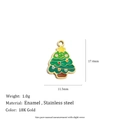 Weihnachtsbaum-Anhänger aus 18K vergoldetem Edelstahl mit Emaille und Größenangaben - Weihnachtsbaum