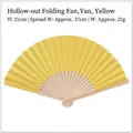 Hollow-out Folding Fan Yellow