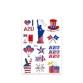 USA 250th Independence Day temporary tattoos with silver glitter designs on sheet - Independence Day FX-004