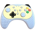 Blue and beige wireless controller with cat ear design and anti-slip textured grips - Remote Control Teether / Blue