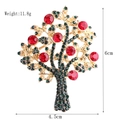 Elegant Christmas tree brooch with vintage red and green crystals for women 6cm height - xz4092 Christmas Tree