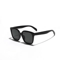 Gafas de sol cuadradas negras extragrandes a la moda con lentes UV grises para hombre y mujer - Negro Brillante/Lente Gris