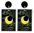 Punk-Ohrringe mit Tarot-Mond-Motiv aus schwarzem Acryl für Halloween-Kostüme - Mond