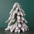 Mini albero di Natale verde innevato con rami folti per decorazioni da tavolo eleganti - 40CM / Verde Cedro