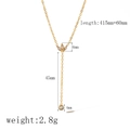 Detailed sizing chart of a 18k gold plated Y-necklace with dimensions and weight info - Y-Shape Zirconia Tassel (TN3317)