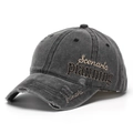 Détail de la broderie Scenario sur le côté de la casquette de baseball vintage - Gris Anthracite