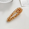 Vintage leopard print resin teardrop hair clip with a classic gold metal fastener - Teardrop-Light Leopard