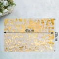 Detail view of gold foil mesh table mat with dimensions 45x28cm for elegant wedding decor - Rectangular Placemat 28*45cm (4 Pcs/Pack) / Gold