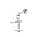 Silberner Kreuz-Ohrstecker mit Zirkonia-Anhänger, Größe 0,95 cm x 0,5 cm - Kreuz (2640-8#) / Silber