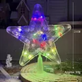Close-up of a 25cm transparent LED Christmas tree star topper with multi-color lights - 23cm Five-pointed Star Multicolor Light
