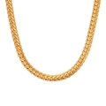 Elegante 18K vergoldete Edelstahl-Cuban-Kette mit verzierten Kanten für Damen - Spitzen-Cuban-Kette Gold / 40+5