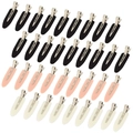 Nahtlose 6 cm Entenschnabel-Haarspangen in Schwarz, Hellrosa und transparent Set - 18 Schwarz+9 Rosa+9 Weiß / Dreifarbig Beutelt (36 Stk)