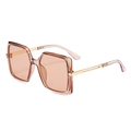 Gafas de sol cuadradas clásicas en carey con patillas de metal dorado y lentes - Montura Té Transparente Lentes Té