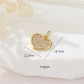 Golden heart pendant with sparkling cubic zirconia stones for DIY jewelry making - H-11602/Full Zirconia Heart Pendant