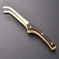 Elegant gold metal food tongs with dark wood handle and rivet detailing - Luxury Ebony & Copper Tea Tongs (PJ200929-1)