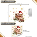 Guide des tailles stickers Noël petit train de souris avec dimensions réelles et produit fini - Souris de Noël Train (TJ001) / 30x30cm