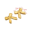 Brushed gold stainless steel bow pendant with 30mm width for DIY jewelry making - 25*30mm Horizontal Line Bow 2mm Single Hole / Gold