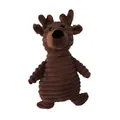 Brown corduroy reindeer plush squeaky dog toy with durable textured fabric for teething - Elk