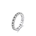 S925 Sterlingsilber Eternity Ring mit brillant geschliffenen Zirkoniasteinen besetzt - US Größe 5 / Weiß