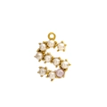 Letter S gold pendant accessory featuring white and light pink shell pearls for jewelry - Pearl Letter S - Pink