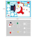 Stickers électrostatiques bonhomme de neige BQ004 avec flocons et dimensions - Autocollant Statique Coloré BQ004