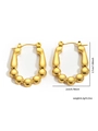 Detail view of gold-plated textured bead earrings with precise dimensions and weight info - Gold Beaded Bubble Style (#0239)