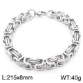 Pulsera de cadena bizantina para hombre en acero inoxidable plateado con cierre - Color Acero (KB189945-Z)