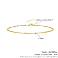 Bracciale minimalista in rame placcato oro con catena a sfere per gioielli fai da te 18+5cm - Bracciale a Catena con Sfere (NZ12-2) / 18+5cm