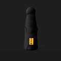 Mini five-fold black capsule umbrella with UPF 50+ label on a dark background - 8-Rib Enlarged Vinyl Thickened / Black