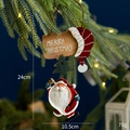 Hanging resin Santa ornament with Merry Christmas sign and bell, 24cm tree decoration - Santa Claus Merry Christmas Sign with Bell