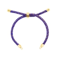 Adjustable hand-woven blue and gold cord bracelet with metallic slider for DIY jewelry - Bracelet: 47
