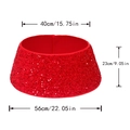 Red sequin Christmas tree collar skirt with size dimensions 40cm top and 56cm base - Red Sequin Tree Skirt