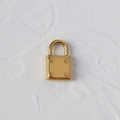 Polished 18K gold plated titanium steel lock pendant with decorative screw design - L11 Padlock
