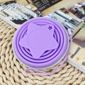Foldable purple silicone cup with star design, 270ml BPA-free portable travel cup - Star Style (Purple)