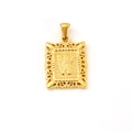 18K gold plated stainless steel necklace with square letter W pendant and hollow border - Letter W (SP598G-W)