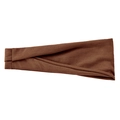 Coffee brown elastic sports headband in textured knit fabric for fitness yoga and running - Coffee