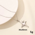Vintage stainless steel silver star pendant necklace measuring 36x26mm and 5g weight - North Star Pendant / Silver