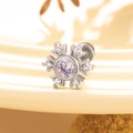 Orecchino a fiocco di neve argento con zircone lavanda e pietre trasparenti - Blu-Viola (Singolo)