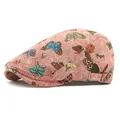 Roze jacquard ivy pet voor dames met kleurrijke vlinderpatronen en metalen gesp aan de zij - Verstelbaar / Roze Zijdelings Verstelbaar